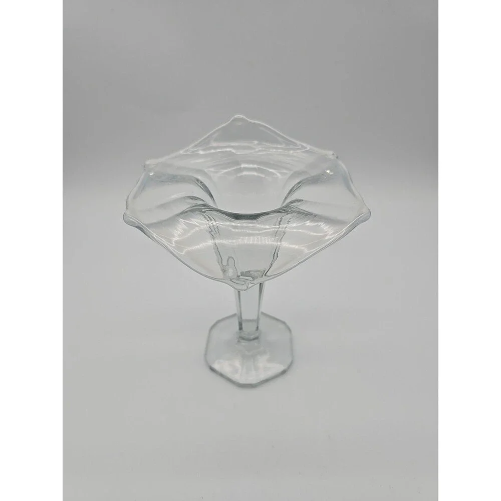 Jack in the Pulpit Clear Art Glass Vase